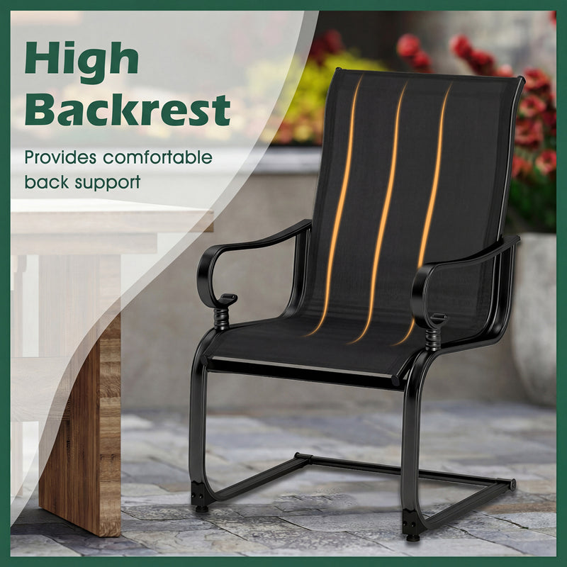 Costway - Set of 2 Patio Chairs with Quick-drying and Breathable Fabric for Backyard-Black