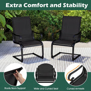 Costway - Set of 2 Patio Chairs with Quick-drying and Breathable Fabric for Backyard-Black