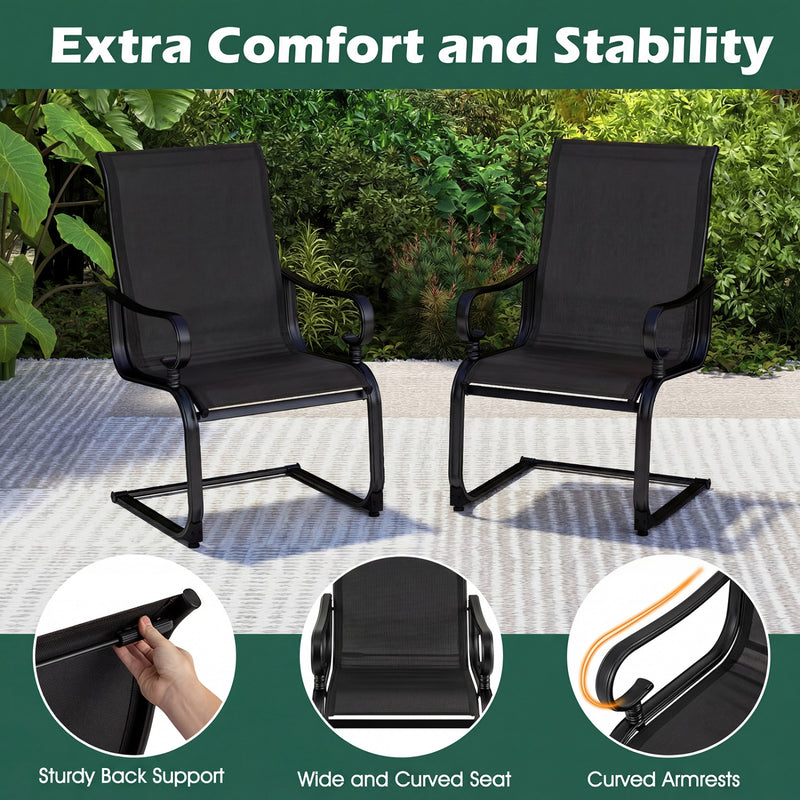 Costway - Set of 2 Patio Chairs with Quick-drying and Breathable Fabric for Backyard-Black