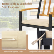 Costway - Set of 2 Patio Dining Chairs with Removable Padded Cushions-17 Inches