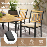 Costway - Set of 2 Patio Dining Chairs with Removable Padded Cushions-17 Inches
