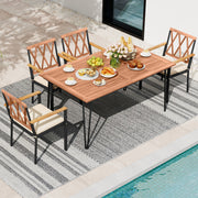 Costway - Set of 2 Patio Dining Chairs with Removable Padded Cushions-18 Inches