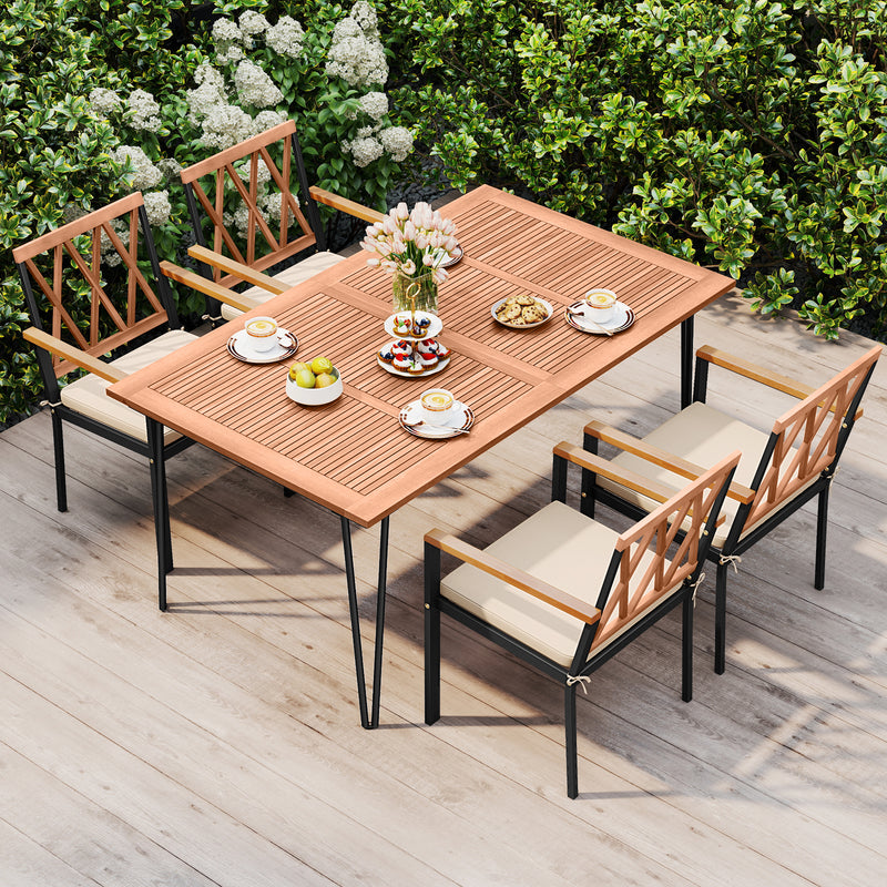 Costway - Set of 2 Patio Dining Chairs with Removable Padded Cushions-18 Inches