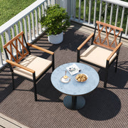 Costway - Set of 2 Patio Dining Chairs with Removable Padded Cushions-18 Inches