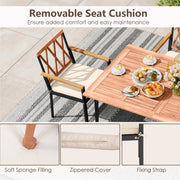 Costway - Set of 2 Patio Dining Chairs with Removable Padded Cushions-18 Inches