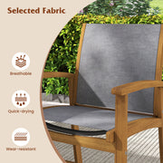 Costway - Set of 2 Patio Dining Chairs with Breathable Fabric and Acacia Wood Frame
