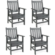 Costway - Set of 4 Patio Dining Chairs with Wide Armrests-Gray