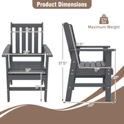 Costway - Set of 4 Patio Dining Chairs with Wide Armrests-Gray