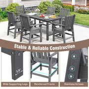 Costway - Set of 4 Patio Dining Chairs with Wide Armrests-Gray