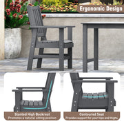 Costway - Set of 4 Patio Dining Chairs with Wide Armrests-Gray