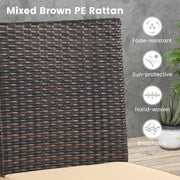 Costway - Set of 4 Patio Rattan Wicker Dining Chairs Set with Soft Cushions- Brown