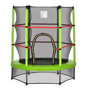 Aosom 55" Kids Trampoline with Enclosure Net for Indoor/Outdoor, Trampoline for Boys and Girls Age 3-6 Years, Green
