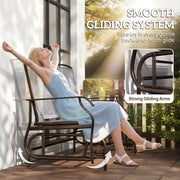 Outsunny - Patio Glider Rocking Chair 2 Person Outdoor Loveseat Rocker Garden Furniture Bench, Grey