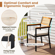Costway - Stackable Patio Dining Chairs Set of 6 with Cushions