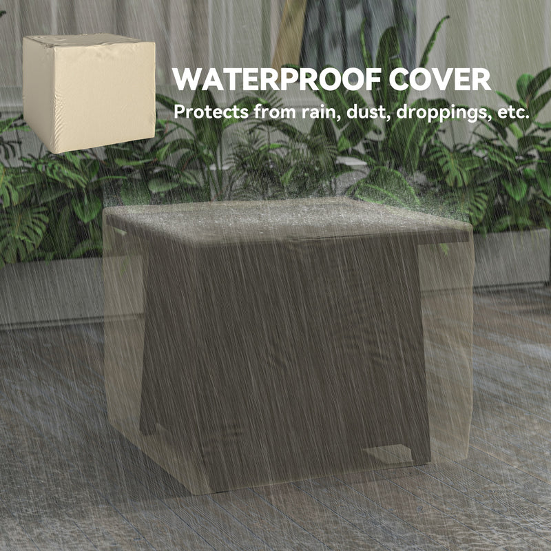 Outsunny - 28" Propane Fire Pit Table 40,000 BTU Square Outdoor Gas Fire Table with Waterproof Cover, Adjustable Foot Pads