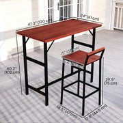 Outsunny - 5 Piece Patio Bar Set with 47" Bar Height Table and 4 Bar Stools, for Backyard, Balcony, Porch, Pool, Lawn, Brown