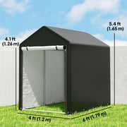 4 x 6ft Outdoor Storage Shed Tent, Portable Shed with Roll-up Door for Motorcycle, Bike, Garden Tools