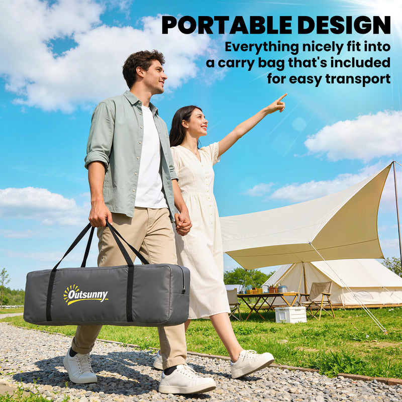 Outsunny - Camping Tent for 6 Man with 2000mm Waterproof Rainfly and Carry Bag for Fishing Hiking Festival, Dark Grey