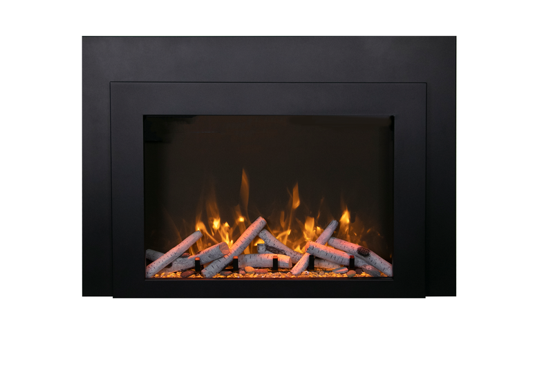 Sierra Flame Insert Series 34" Fireplace with Black Steel Surround