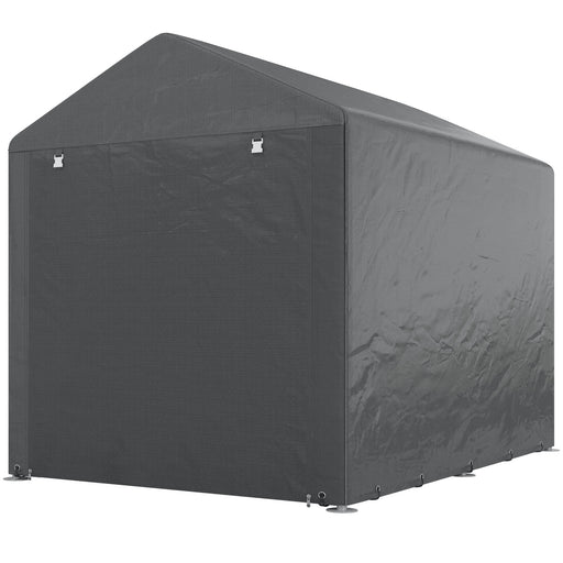 Portable Bicycle Shed with Galvanised Steel Frame and Large Door, Waterproof Outdoor Shed for Garden Tools, Dark Grey