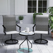 Outsunny - Outdoor Swivel Dining Chairs Set of 2, High Back Swivel Chairs with All Weather Mesh for Deck, Backyard, Poolside, Grey