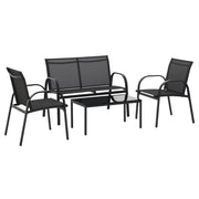 Outsunny - 4-Piece Patio Furniture Set Garden Conversation Set with Loveseat, Single Chairs and Coffee Table for Backyard Poolside Balcony