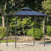 Outsunny - 8' x 5' Hardtop Grill Gazebo, Aluminium BBQ Canopy Gazebo, Outdoor Canopy with Side Shelves & Double Roof