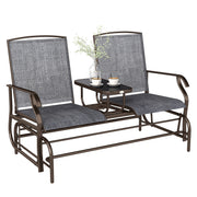 Outsunny - Patio Glider Rocking Chair 2 Person Outdoor Loveseat Rocker Garden Furniture Bench, Grey