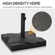 44lbs Square Cement Patio Umbrella Base Stand, Outdoor Garden Parasol Base Umbrella Weight Stand Holder Fits Φ1.3", Φ1.5" and Φ2.0" Pole - Black