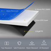 Aosom 12ft Trampoline Pad, Trampoline Replacement Safety Pad Mat Spring Cover, Water-Resistant, UV-Resistant, Tear-Resistant Edge Protection, No Holes for Pole, Blue