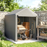 4 x 6ft Outdoor Storage Shed Tent, Portable Shed with Roll-up Door for Motorcycle, Bike, Garden Tools