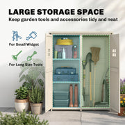 4x1.5ft Wooden Garden Sheds, Outdoor Storage with Windows and Double Door for Gardeners, Grey