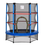 Aosom 55" Kids Trampoline with Enclosure Net for Indoor/Outdoor, Trampoline for Boys and Girls Age 3-6 Years, Blue