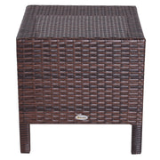 Outsunny - Set of 3 Wicker Nesting Tables Patio Rattan Snack End Side Tables Hand Woven All Weather Garden Outdoor Home Furniture Brown
