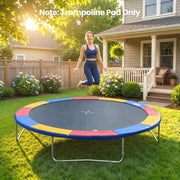 Soozier Trampoline Pad, 14FT Replacement Trampoline Safety Pad Mat Spring Cover, Water-Resistant, UV-Resistant, Tear-Resistant, No Holes for Pole, Colorful