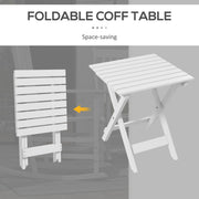 Outsunny - 3 Pieces Outdoor Rocking Chair Set, Wooden Patio Rocking Chair Set with Folding Table, High Back and Armrests, White
