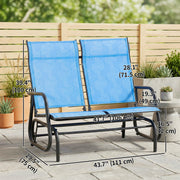 Outsunny - Outdoor Glider Bench, Patio Glider for 2 Persons, Blue