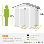 6.5x3.5ft Metal Garden Storage Shed for Outdoor Tool Storage with Double Sliding Doors and Vents, Dark Grey
