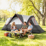 Outsunny - Camping Tent for 6 Man with 2000mm Waterproof Rainfly and Carry Bag for Fishing Hiking Festival, Dark Grey