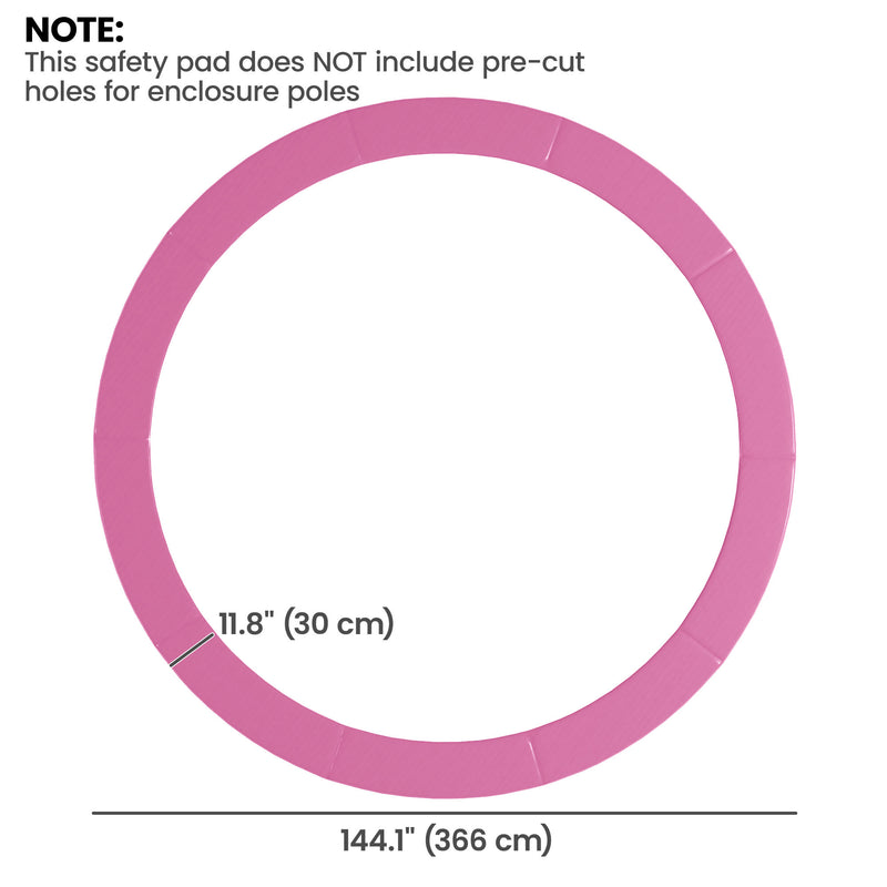 Soozier 12FT Trampoline Spring Cover, Trampoline Pad Replacement, Waterproof and Tear-Resistant, All-Weather Trampoline Accessories, No Holes for Pole, Pink