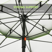 6.6ft Arched Beach Umbrella, Angle Adjustable Patio Umbrella with Steel Frame, Carry Bag, UV30+ Outdoor Umbrella, Green