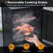Costway - Vertical 2-tier Outdoor Barbeque Grill with Temperature Gauge