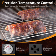 Costway - Vertical 2-tier Outdoor Barbeque Grill with Temperature Gauge