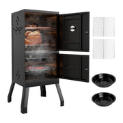 Costway - Vertical 2-tier Outdoor Barbeque Grill with Temperature Gauge