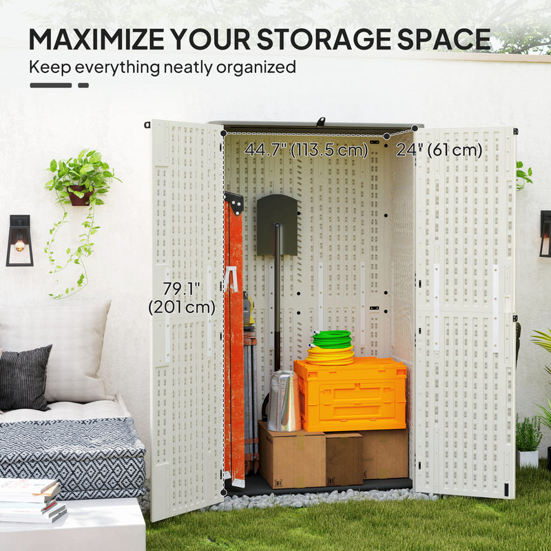 368 Gallon Outdoor Storage Cabinet with Openable Top and Lockable Doors for Lawnmower, Trash Can, Patio Accessories