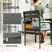 Outsunny - 2 Piece Outdoor Dining Chairs with Aluminum Frame, Soft Cushion, for Deck, Garden, Balcony, Poolside, Grey