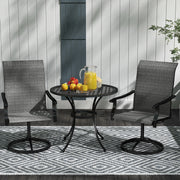 Outsunny - Outdoor Swivel Dining Chairs Set of 2, High Back Swivel Chairs with All Weather Mesh for Deck, Backyard, Poolside, Grey