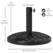 Patio Umbrella Base, 26 lbs Concrete Heavy Duty Umbrella Stand, Round Patio Umbrella Holder, Φ18.7" x 12.6" H Black