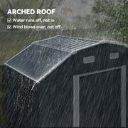 8' x 4' Galvanized Outdoor Storage Shed, Garden Shed with Adjustable Shelves, Double Sliding Doors and Vents