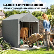 4 x 6ft Outdoor Storage Shed Tent, Portable Shed with Roll-up Door for Motorcycle, Bike, Garden Tools